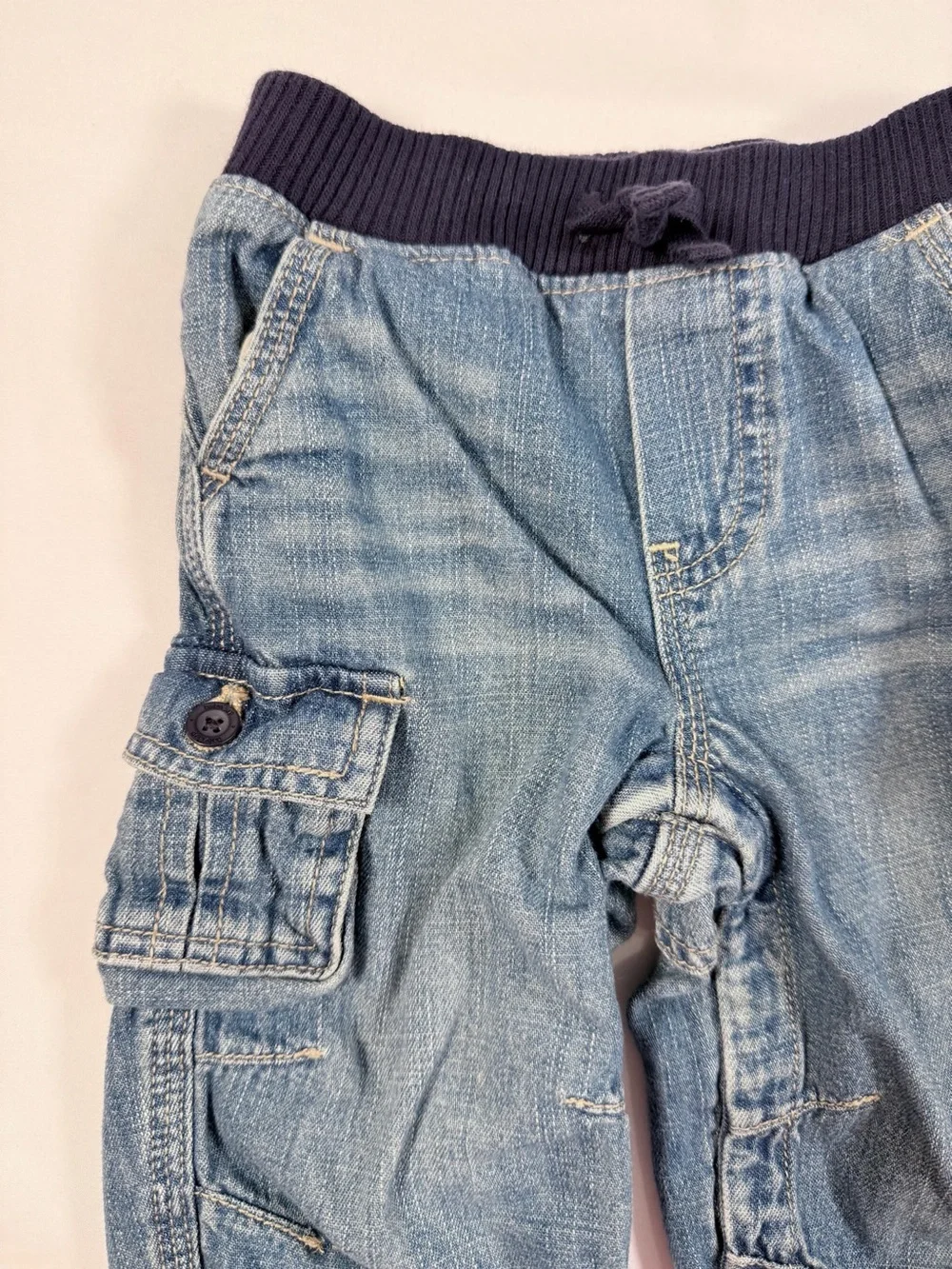 VINTAGE BABYGAP Y2K Carpenter Utility Denim‎ Shorts Baby 6-12 Months 2009 Cargo